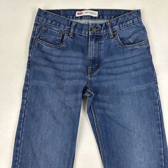 Levi's Boys 505 Regular Fit Straight Leg Denim Blue Jeans Sz 16 Actual 29x31 - Picture 2 of 9